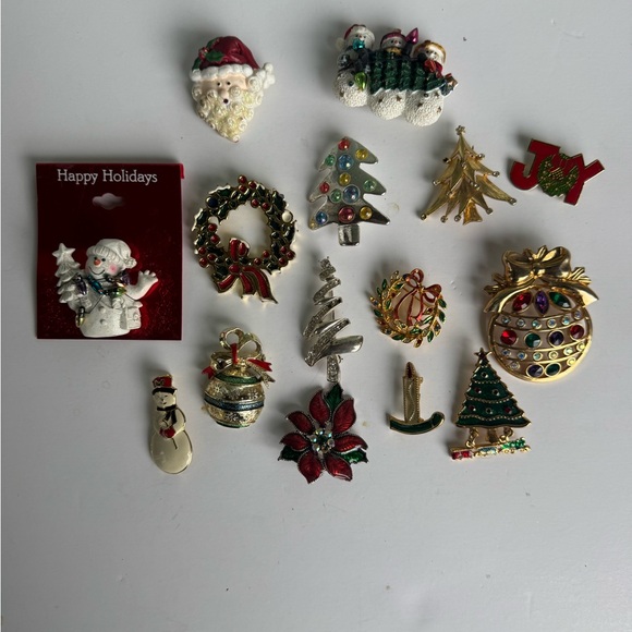 Jewelry - Christmas Holiday Winter Vintage to Now Brooch Jewelry Lot Craft Supplies‎